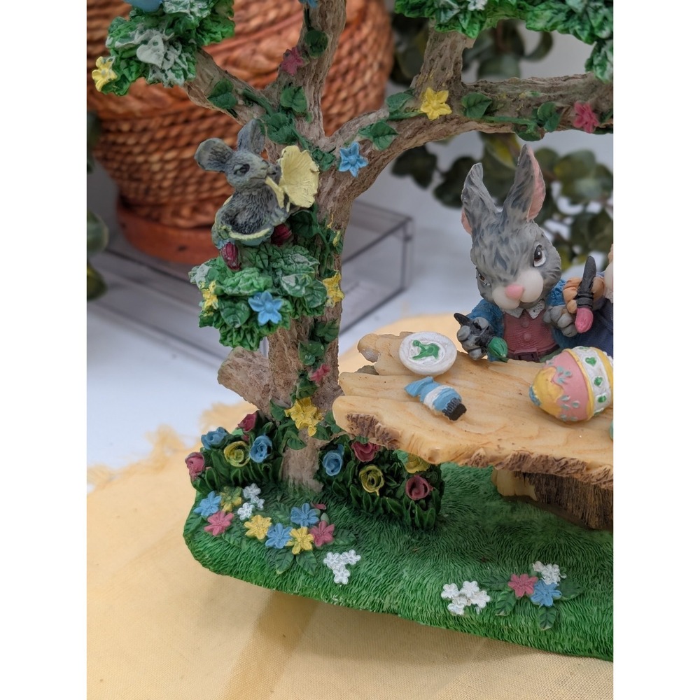 Vintage Jaimy Paintin Friends Easter Bunny Family Resin‎ Figurine Diorama 1990s - Picture 11 of 15